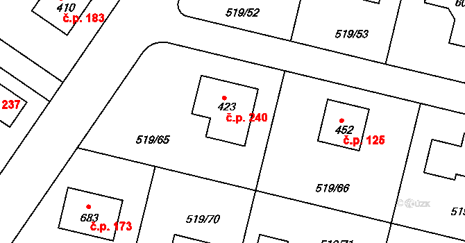 Horoušánky 240, Horoušany, Katastrální mapa