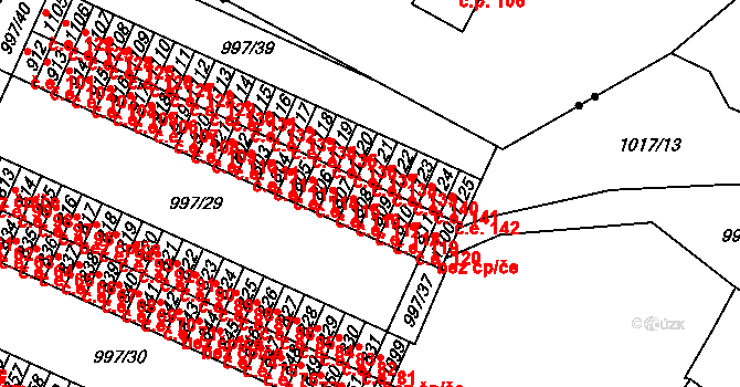 Mariánské Lázně 117 na parcele st. 808 v KÚ Mariánské Lázně, Katastrální mapa