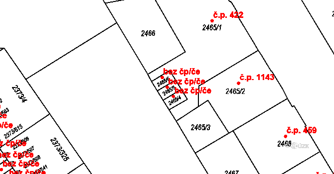Opava 38098644 na parcele st. 2465/5 v KÚ Opava-Předměstí, Katastrální mapa