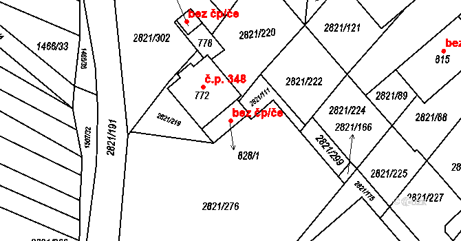 Vrbice 40649644 na parcele st. 828/1 v KÚ Vrbice u Velkých Pavlovic, Katastrální mapa