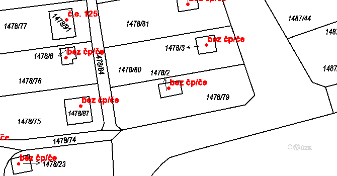 Jablonec nad Nisou 44202644 na parcele st. 1478/2 v KÚ Mšeno nad Nisou, Katastrální mapa