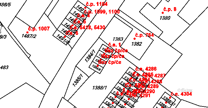 Ústí nad Labem 44717644 na parcele st. 1384/3 v KÚ Klíše, Katastrální mapa