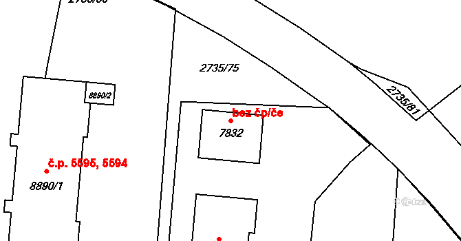 Zlín 46980644 na parcele st. 7832 v KÚ Zlín, Katastrální mapa