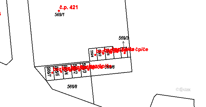 Svatava 50479644 na parcele st. 569/2 v KÚ Svatava, Katastrální mapa