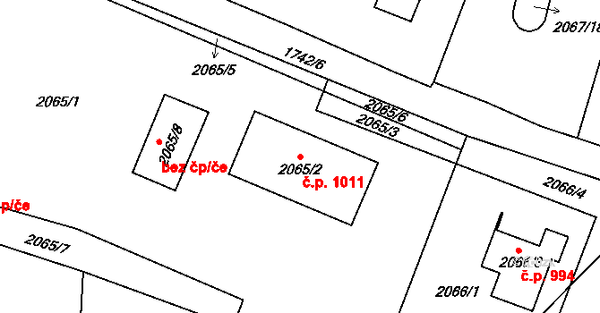 Liberec XIV-Ruprechtice 1011, Liberec na parcele st. 2065/2 v KÚ Ruprechtice, Katastrální mapa