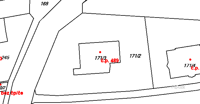 Líně 489 na parcele st. 171/3 v KÚ Líně, Katastrální mapa