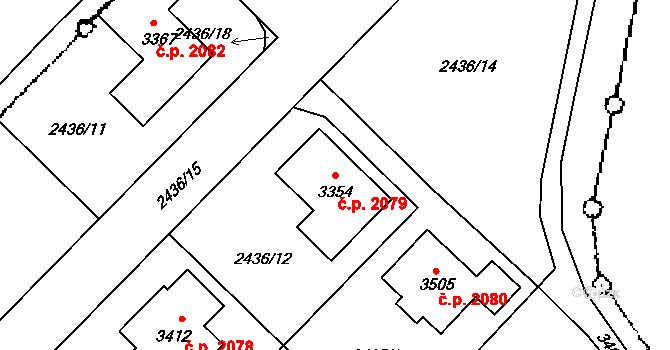 Lysá nad Labem 2079 na parcele st. 3354 v KÚ Lysá nad Labem, Katastrální mapa