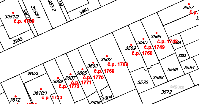 Jihlava 1768 na parcele st. 3602 v KÚ Jihlava, Katastrální mapa