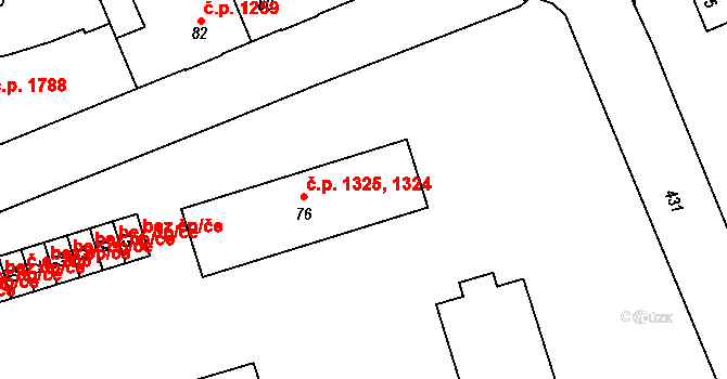 Kročehlavy 1324,1325, Kladno na parcele st. 76 v KÚ Kročehlavy, Katastrální mapa