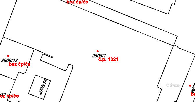 Boskovice 1321 na parcele st. 2808/1 v KÚ Boskovice, Katastrální mapa
