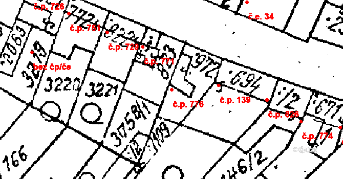 Lanžhot 776 na parcele st. 823 v KÚ Lanžhot, Katastrální mapa