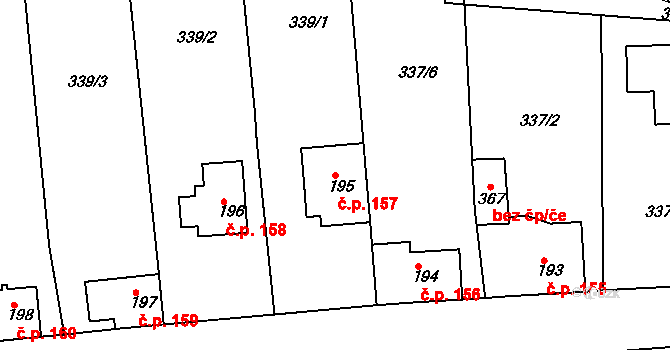 Vrchoslav 157, Krupka na parcele st. 195 v KÚ Vrchoslav, Katastrální mapa