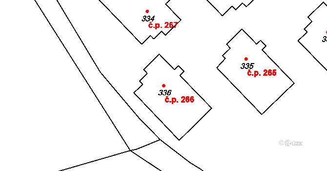 Doubí 266, Karlovy Vary na parcele st. 336 v KÚ Doubí u Karlových Var, Katastrální mapa