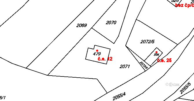 Mikulůvka 12 na parcele st. 479 v KÚ Mikulůvka, Katastrální mapa