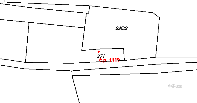 Bratrušín 1119, Bystřice nad Pernštejnem na parcele st. 371 v KÚ Bratrušín, Katastrální mapa
