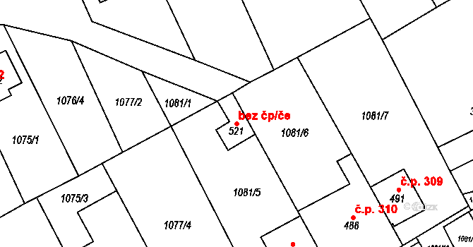 Uherčice 41699645 na parcele st. 521 v KÚ Uherčice u Hustopečí, Katastrální mapa
