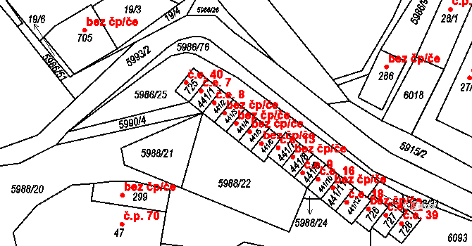 Kamenice 43209645 na parcele st. 441/4 v KÚ Kamenice u Jihlavy, Katastrální mapa