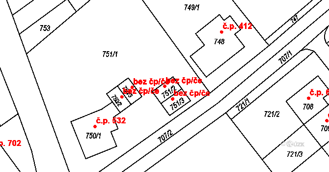 Nový Bor 45929645 na parcele st. 751/2 v KÚ Arnultovice u Nového Boru, Katastrální mapa