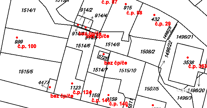 Trutnov 49152645 na parcele st. 5725 v KÚ Trutnov, Katastrální mapa