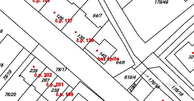 Kravsko 50169645 na parcele st. 140 v KÚ Kravsko, Katastrální mapa