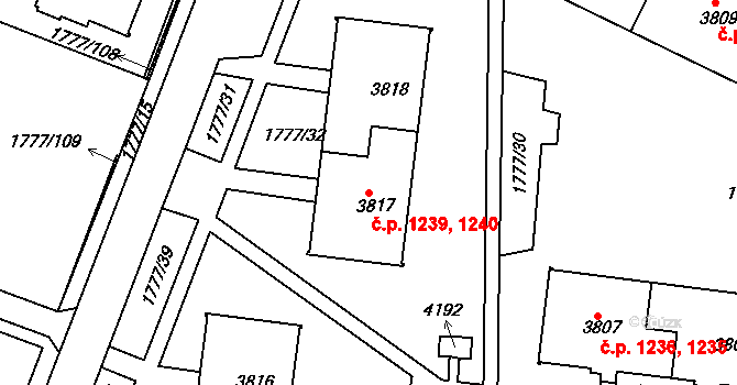 Havlíčkův Brod 1239,1240 na parcele st. 3817 v KÚ Havlíčkův Brod, Katastrální mapa