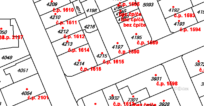 Přerov I-Město 1615, Přerov na parcele st. 4215 v KÚ Přerov, Katastrální mapa