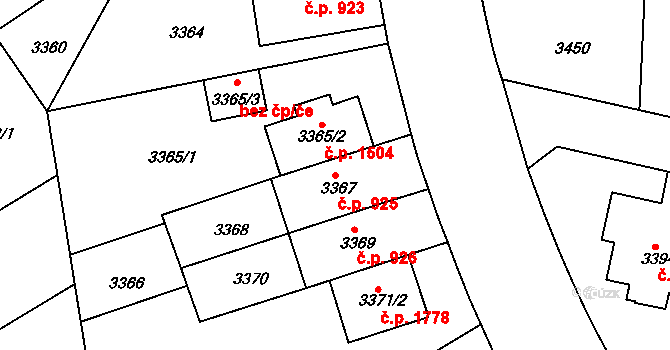 Dejvice 925, Praha na parcele st. 3367 v KÚ Dejvice, Katastrální mapa