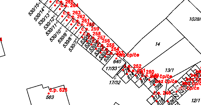 Bohosudov 254, Krupka na parcele st. 530/2 v KÚ Bohosudov, Katastrální mapa
