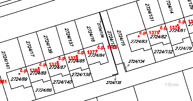 Kylešovice 1376, Opava na parcele st. 2724/84 v KÚ Kylešovice, Katastrální mapa