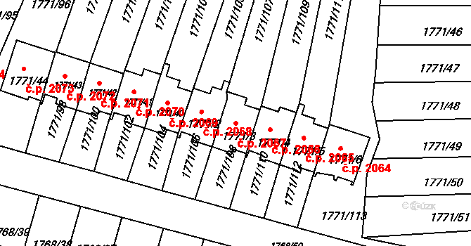 Poruba 2067, Ostrava na parcele st. 1771/3 v KÚ Poruba, Katastrální mapa