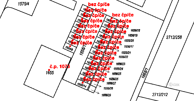 Brno 39469646 na parcele st. 1656/8 v KÚ Černovice, Katastrální mapa