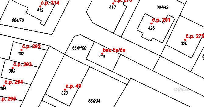 Jimramov 40938646 na parcele st. 248 v KÚ Jimramov, Katastrální mapa