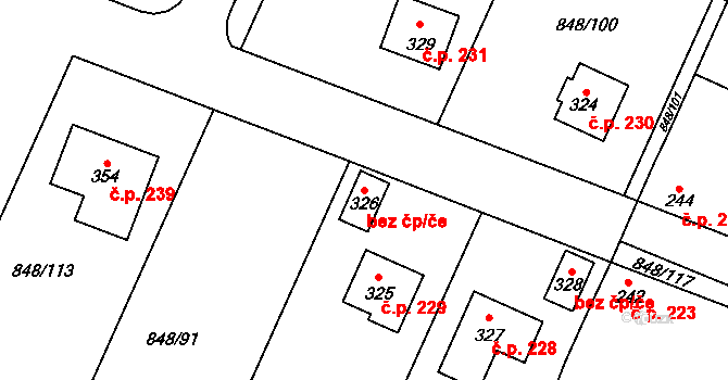 Černuc 43131646 na parcele st. 326 v KÚ Černuc, Katastrální mapa