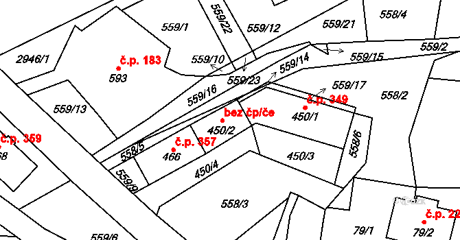 Vítkovice 44294646 na parcele st. 450/2 v KÚ Vítkovice v Krkonoších, Katastrální mapa