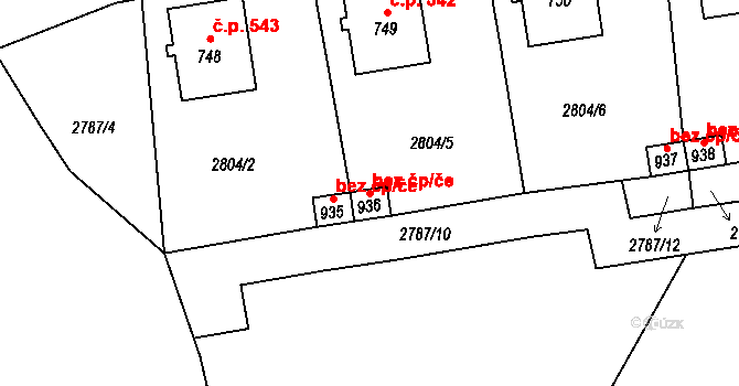 Teplá 45816646 na parcele st. 936 v KÚ Teplá, Katastrální mapa