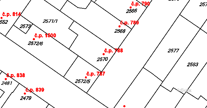Hluk 788 na parcele st. 2570 v KÚ Hluk, Katastrální mapa
