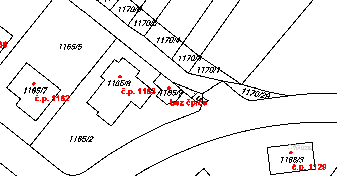 Jemnice 81682646 na parcele st. 1165/9 v KÚ Jemnice, Katastrální mapa