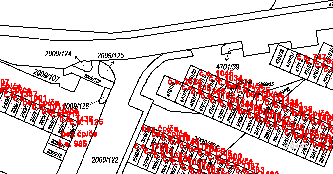 Chomutov 2024 na parcele st. 4701/10 v KÚ Chomutov I, Katastrální mapa