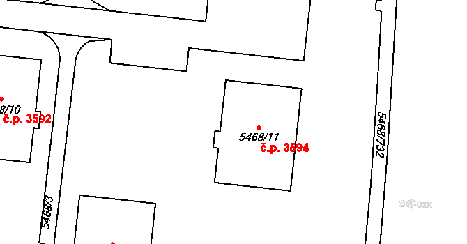 Jihlava 3594 na parcele st. 5468/11 v KÚ Jihlava, Katastrální mapa