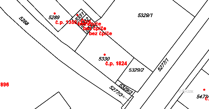 Kročehlavy 1824, Kladno na parcele st. 5330 v KÚ Kročehlavy, Katastrální mapa