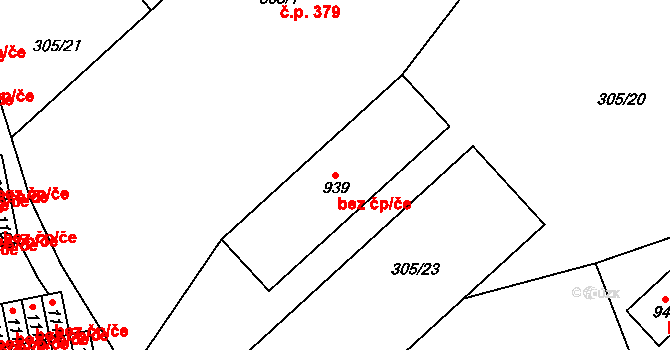 Slatiňany 38054647 na parcele st. 939 v KÚ Slatiňany, Katastrální mapa
