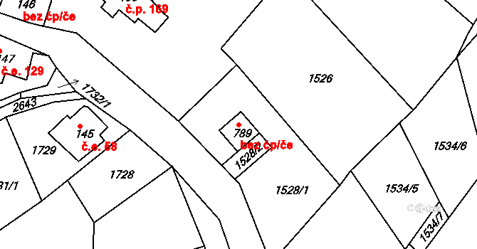 Tanvald 38442647 na parcele st. 789 v KÚ Šumburk nad Desnou, Katastrální mapa