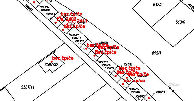 Brno 39495647 na parcele st. 3586/22 v KÚ Řečkovice, Katastrální mapa