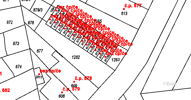 Pardubice 40420647 na parcele st. 611/36 v KÚ Svítkov, Katastrální mapa