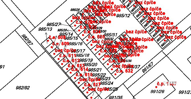 Hustopeče 41884647 na parcele st. 985/32 v KÚ Hustopeče u Brna, Katastrální mapa