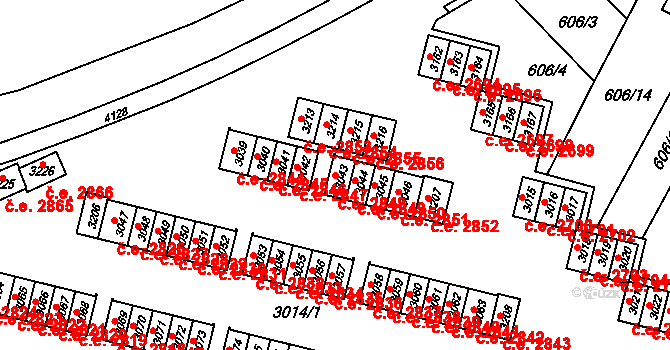 Podlesí 2848, Havířov na parcele st. 3043 v KÚ Bludovice, Katastrální mapa