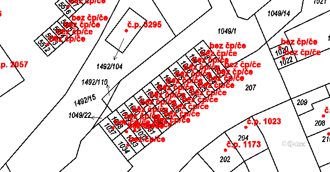 Kladno 44395647 na parcele st. 1043 v KÚ Kročehlavy, Katastrální mapa