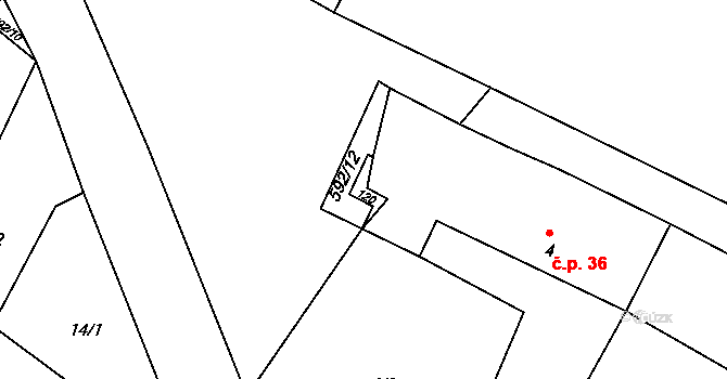 Přibyslavice 62, Vlkaneč na parcele st. 120 v KÚ Přibyslavice u Vlkanče, Katastrální mapa