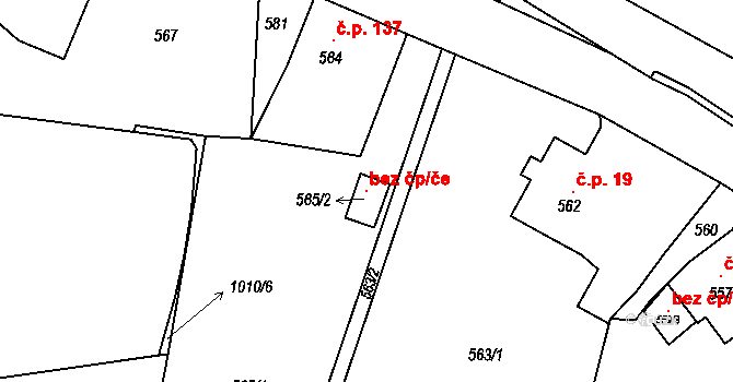 Děčín 102387648 na parcele st. 565/2 v KÚ Boletice nad Labem, Katastrální mapa