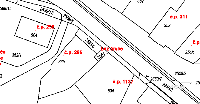 Pacov 119925648 na parcele st. 2561 v KÚ Pacov, Katastrální mapa